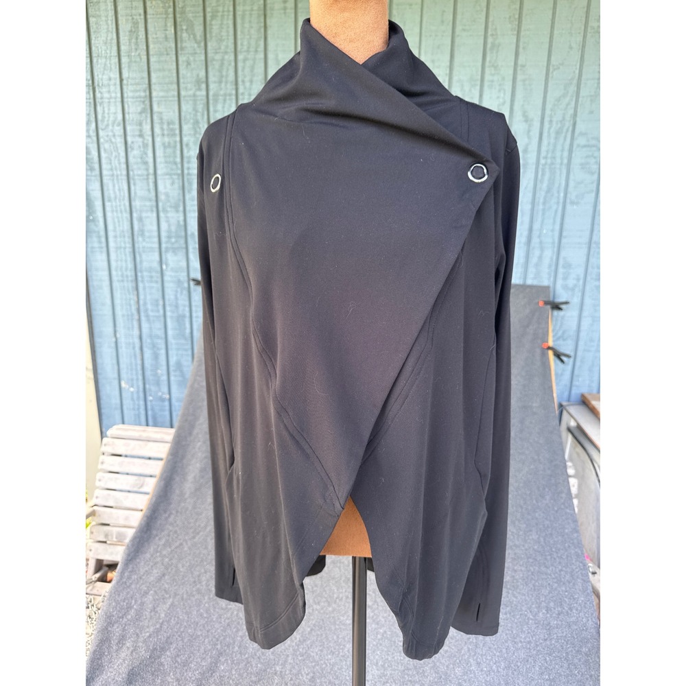 Yogalicious Black Asymmetrical Wrap Jacket Long Sleeve Thumbholes Small
